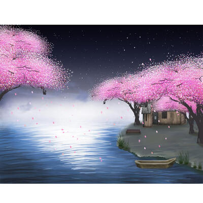 

5D DIY Full Drill Diamond Painting Romantic Blossom Rain Cross Stitch Kits
