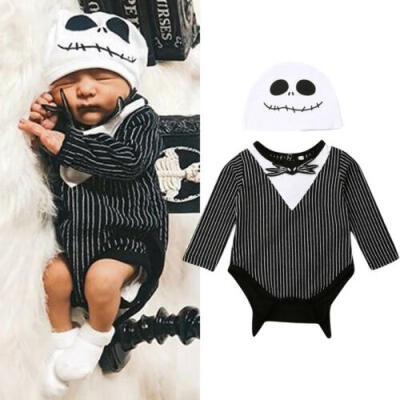 

My 1st Halloween Newborn Baby Boy Stripe Bat Romper Jumpsuit BodysuitHat Outfit