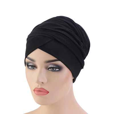 

Women Muslim Velvet Long Tail Cap Scarf Head Shawls Warp Turban Scaves Hat