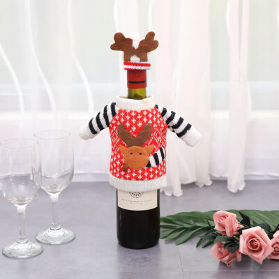 

Tailored Red Wine Bottle Cover Bags Decoration Home Party Santa Claus Christmas