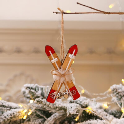 

Wooden Sleigh Pendant Christmas Tree Window Hanging Widget Christmas Fesitival Decoration