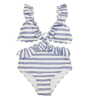 

Saidsome Sexy Swimwear Women Stripe Printing Bikini Set Push Up Padded Swimsuit Bathing