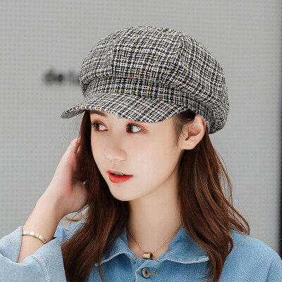 

2019 new cap chic mixed color navy hat womens round-up cotton ianan octagonal beret autumn&winter tide