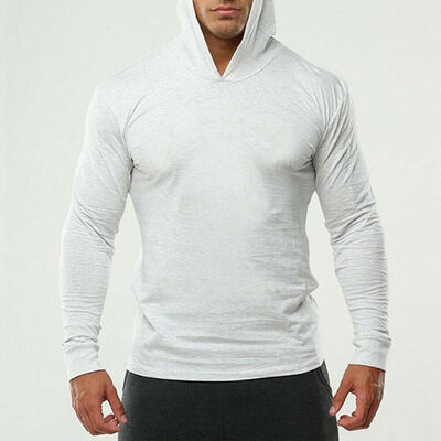 

Men Gym Thin Hoodie Long Sleeve Hoodies Sweatshirt Casual T-Shirt Fitness Tops