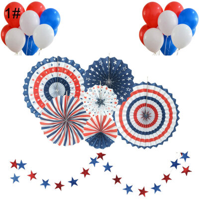 

4th of July Independence Day Hanging Paper Balloon Fan Garlands Kit Party Decor