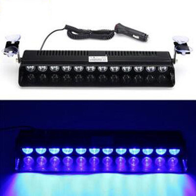 

12-light Car Emergency Strobe Light Bar Warning Flash Visor Deck Dash Lamp