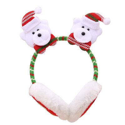 

Cute Cartoon Faux Fur Plush Earmuffs Christmas Headwears For Kids Adults Holiday Party Costume Accessories