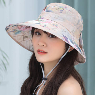 

Womens cloth hat eaves sunhat new Korean version foldable sunscreen brim hat bow-knot sunshade hat in summer