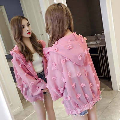 

Fashion Women SunScreen Casual Feamle Casual Lace Chiffon Long Sleeve Zipper Thin Section Jacket Summer Autumn Women Clothing T2