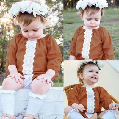 

NEW Baby Kids Girls Long Sleeve Romper Jumpsuit Bodysuit Cotton Outfit Set U