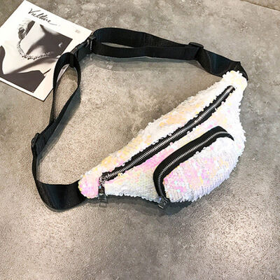 

2018 New Style Fashion Waist Fanny Pack Belt Bag Pouch Travel Sport Hip Zipper Sequined Mens Womens Unisex