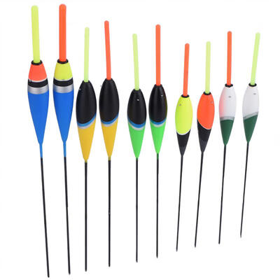

Greensen 10Pcs Colorful Fishing Carp Floats Bobbers Hooks Freshwater Floating Tackle Accessories