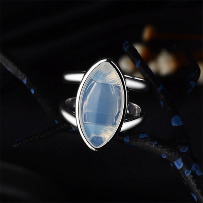 

Vintage Punk Rings For Women Antique Tibetan Silver Big Healing Crystal Ring Boho Indian Jewelry Moonstone Ring Girls Ladies