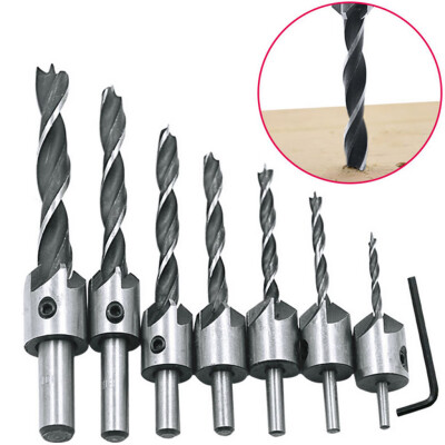 

〖Follure〗7pcs Flute Countersink Drill Bit Set Screw Woodworking Chamfer Tool 3-10mm