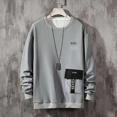 

Toponeto Mens New Style Casual Fashion Patchwork O-Neck Long Sleeves T-shirt Top Blouse