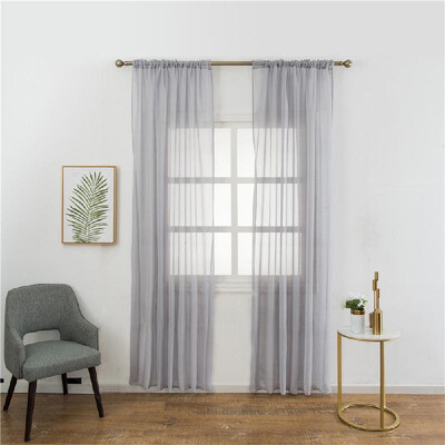 

Pure Color Ramie Cotton Yarn Simple Decorative Window Curtain Bedroom Living Room Balcony Kitchen Hotel Decoration
