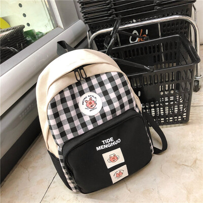 

Korean version of high school students Chaobai backpack Simple inswind BF Ancient girl Canvas Shoulder Bag