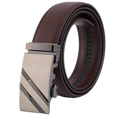 

top quality brown belt Cowskin be luxury mens genuine leather belts men automatic alloy buckle better gifts business choice