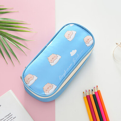

Toponeto Cute Cartoon Student Leather Pencil Pen Case Box Makeup Pouch Brush Holder Bag