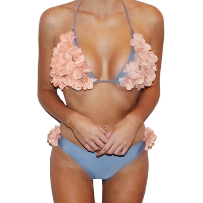 

Roseonmyhand Women Push-Up Padded Bra Flower Beach Bikini Set Swimsuit Swimwear