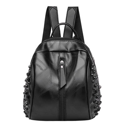 

Punk Women Small Rivets Backpacks PU Leather Girl Student Preppy School Bag