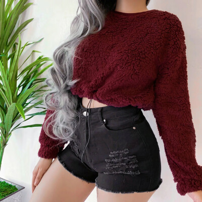 

Womens Fashion Top Fleece Casual Sweater Jumper Pullover Warm Sweatershirt