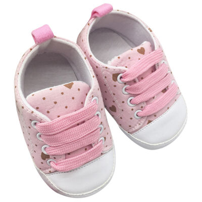 

Kids Infant Baby Boys Girls Soft Soled Cotton Crib Shoes Casual Laces Prewalkers SL07