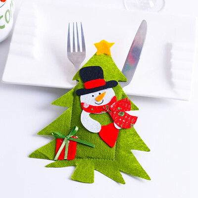 

Creative Christmas Tree Decoration Dinnerware Cover Candy Bags Xmas Fork Tableware Bag