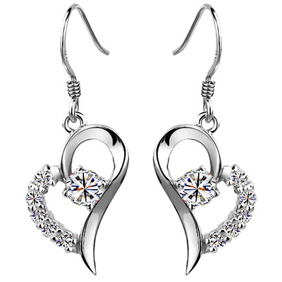 

Fashion Heart Pendant Dangle Earrings Diamond Earrings Valentines Day Gifts