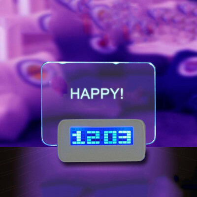 

Message Board Digital Alarm Clock LCD Electronic Clock Large Screen Romantic Fluorescent Light Mute Alarm Clock
