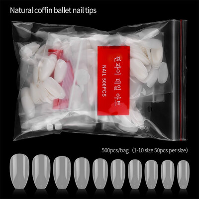 

〖Follure〗Natural Transparent Nail Extension Tape With 500 Half Nail Patch In Bag