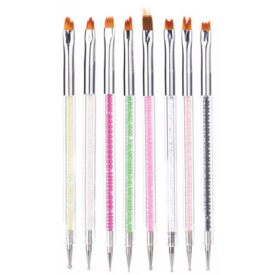 

Toponeto 8 Pcs 2 way Acrylic UV Gel Nail Art Nail Art Brush Nail Dotting Pen