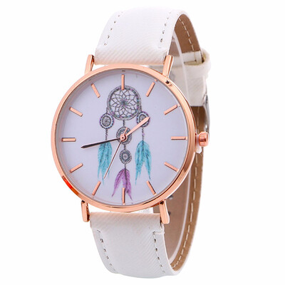 

〖Follure〗Women Wind Chimes Pattern Quartz Watch Cowboy Belt Table Watch BK