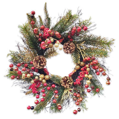 

Artificial Wreath Garland Christmas Natural Artificial Plants Flower Wall Door Handmade Realistic Fake Hanging Wreath for Hallowee
