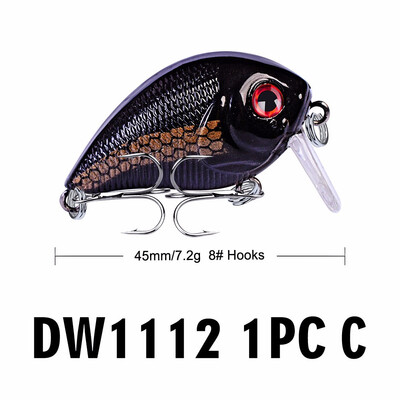 

VISSEN 3PCS Hot freshwater sea fishing bait 45MM72G plastic small fat rock bait 6 hook fishing lures