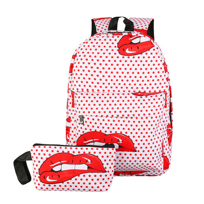 

New Fashion Women Nylon 3D Smile Printed Backpack Travel Outdoor School Bag