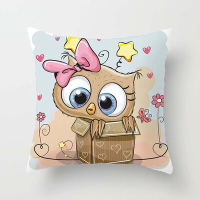 

Cartoon Animal Owl Cushion Covers Sofa Bed Throw Pillow Case Children Home Decor