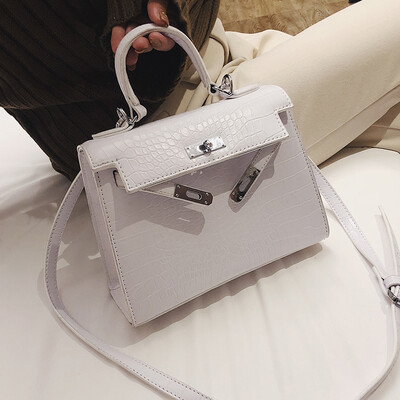 

Retro bag female 2019 new wave Korean version of the fashion wild crocodile pattern casual billiard shoulder slung Kelly bag