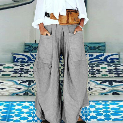 

Tailored Fashion Women Summer Solid Casual Easy Sport Work Casual Loose Trouser Pants