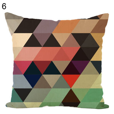 

Graphic Pattern Square Linen Throw Pillow Case Cushion Cover Sofa Bed Car Decor