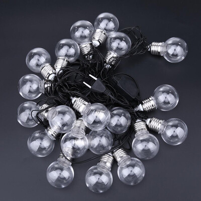 

6M 20 LED Clear Globe Indoor Outdoor Decoration Plastic Bulb Festoon Party Garden Yard Fence Lamp Holiday String Lights