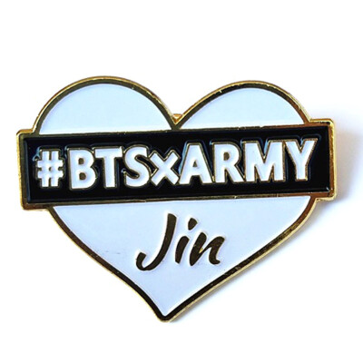 

Kpop BTS Bangtan Boys Clothes Hats Metal Badge Brooch Heart Shape Enamel Brooch Pin Cute Accessories