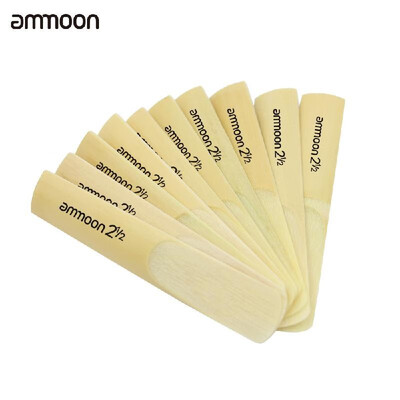 

ammoon 10pcs 25 2-12 Bamboo Reeds Set for Eb Alto Saxophone Sax Accessory Part