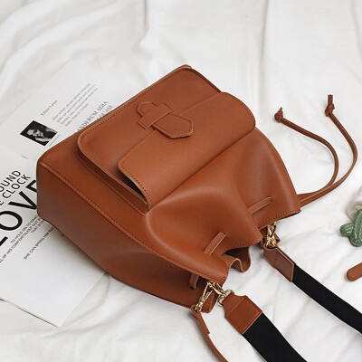 

2019 Korean version of the new retro rope bucket bag simple leisure single shoulder bag 100 students oblique satchel