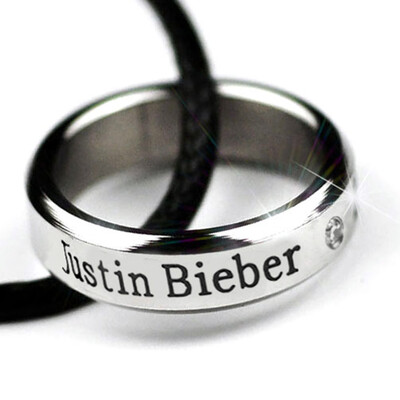

Fashion Popular Lettering Titanium Steel Ring Craved Ring Pendant Necklace