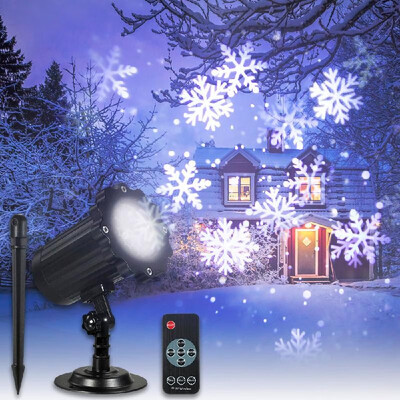 

Projection Light Animated Led Projector White Snowflake Projector Lights Animation Slides Decorative Lighting for Holiday Party Ho