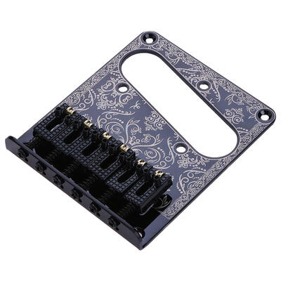 

Metal Roller Saddle Electric Guitar Bridge 6 Tone Pattern Design Tailpiece