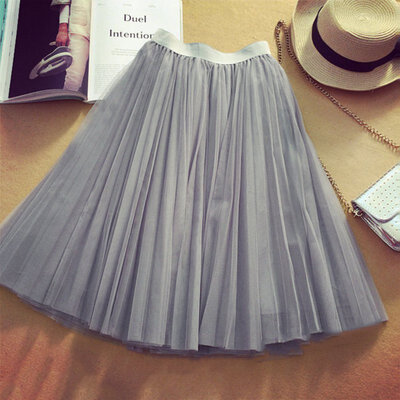 

Latest Ballet Tulle Pleated Skirt Women Ball Gown Wedding Prom Rockabilly Bouffant Skirt