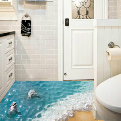 

3D Bathroom Floor Beach Stone Kids Rooms Wall Sticker Home Decor