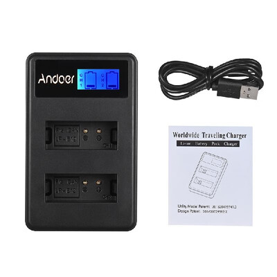 

Andoer LCD2-LPE12 Compact Dual Channel LCD Camera Battery Charger USB Input LCD Display for Canon LP-E12 Camera Battery for Canon